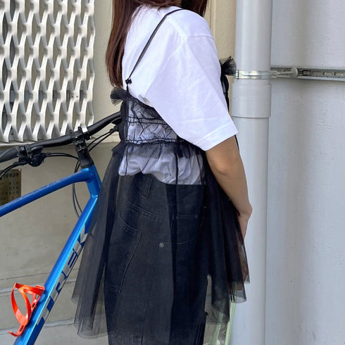 【&soiree】チュールギャザーフレアキャミソール