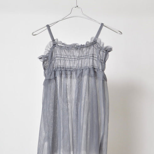 【&soiree】チュールギャザーフレアキャミソール