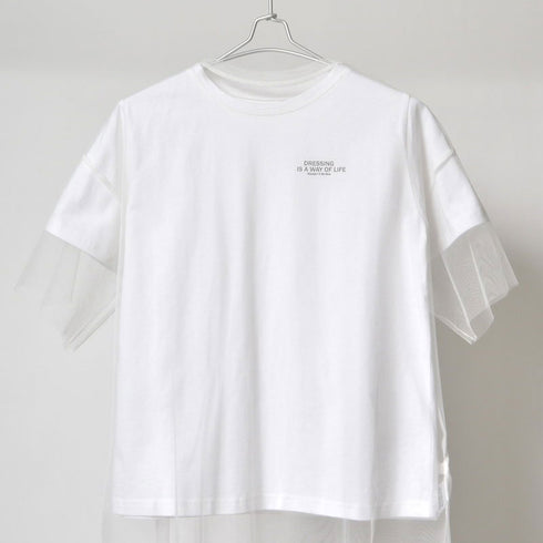 【&soiree】ロゴT×チュールT コンパクトアンサンブル