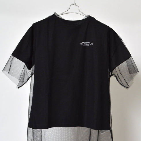 【&soiree】ロゴT×チュールT コンパクトアンサンブル