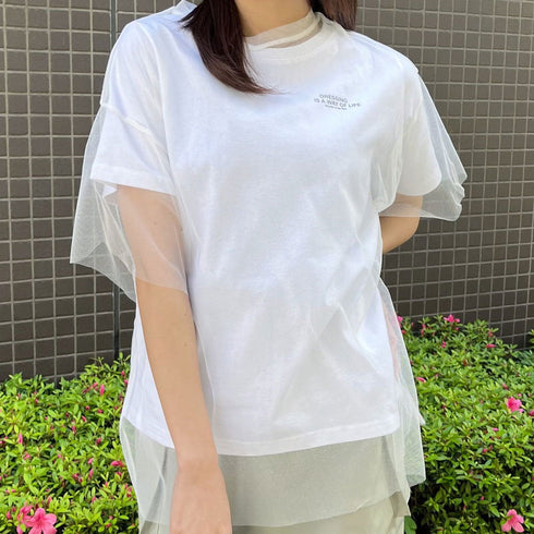 【&soiree】ロゴT×チュールT コンパクトアンサンブル