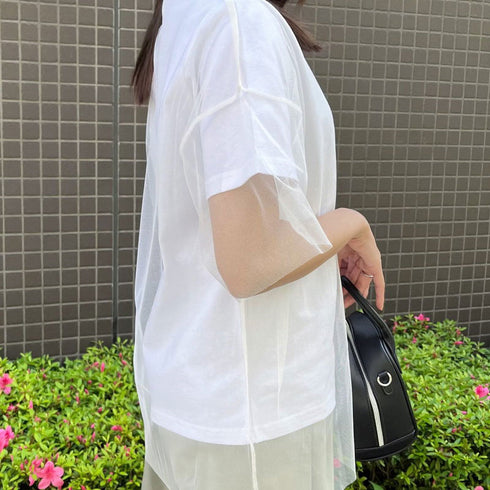 【&soiree】ロゴT×チュールT コンパクトアンサンブル