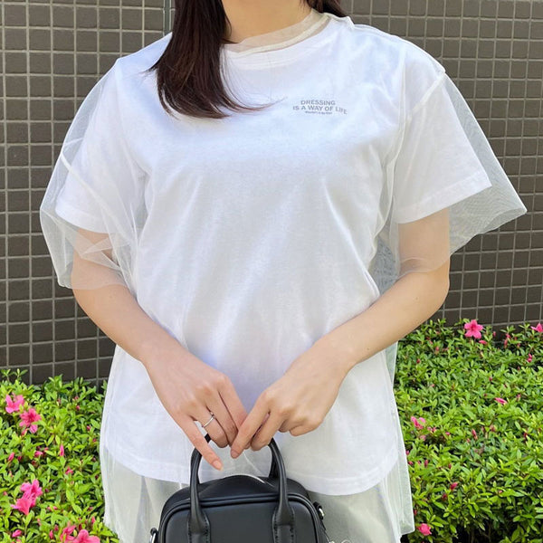 【&soiree】ロゴT×チュールT コンパクトアンサンブル