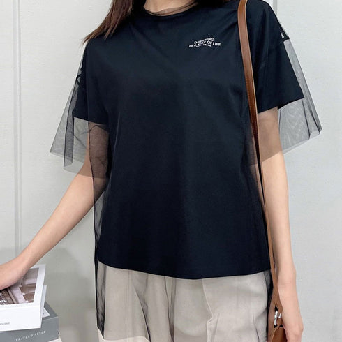 【&soiree】ロゴT×チュールT コンパクトアンサンブル