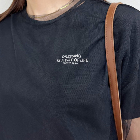 【&soiree】ロゴT×チュールT コンパクトアンサンブル