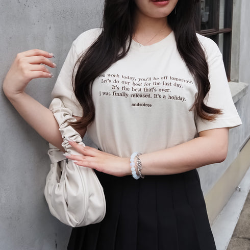 【&soiree】フロント刺繍Tシャツ