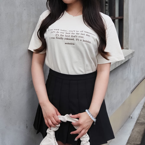 【&soiree】フロント刺繍Tシャツ