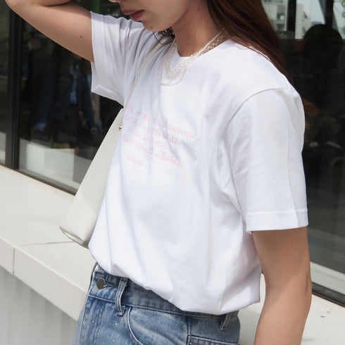 【&soiree】フロント刺繍Tシャツ