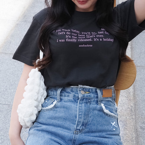 【&soiree】フロント刺繍Tシャツ