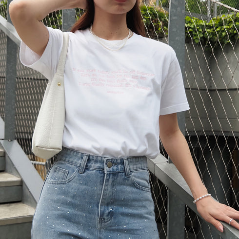 【&soiree】フロント刺繍Tシャツ