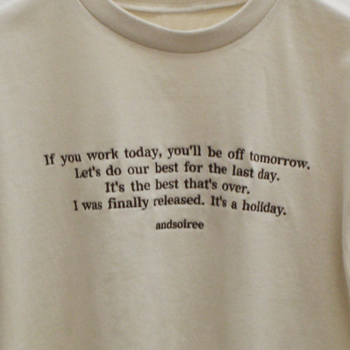 【&soiree】フロント刺繍Tシャツ