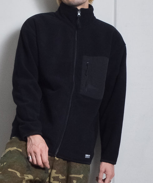 【DOUBLESTEAL】ネーム付きフリースフルジップスタンドジャケット