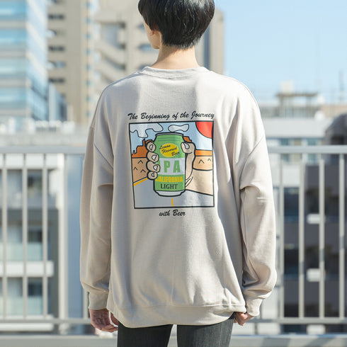 【MODISH GAZE】バック転写プリント ビッグスウェット トレーナー T/Cポンチ