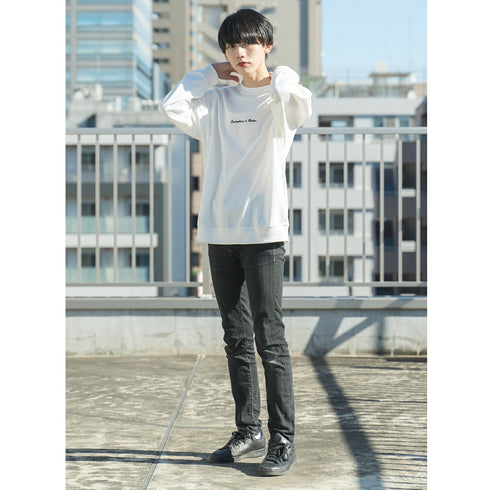 【MODISH GAZE】バック転写プリント ビッグスウェット トレーナー T/Cポンチ