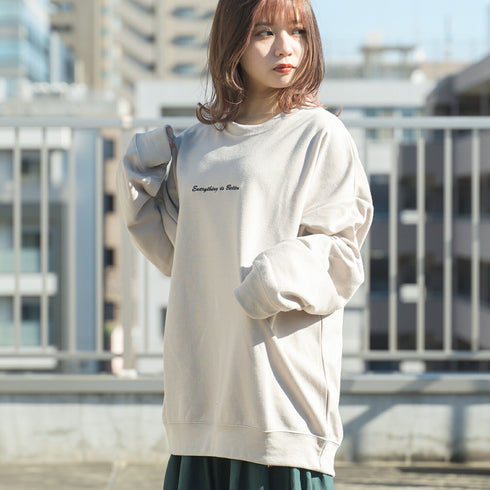 【MODISH GAZE】バック転写プリント ビッグスウェット トレーナー T/Cポンチ