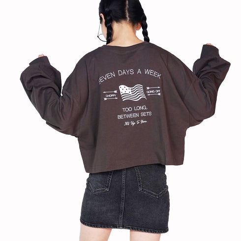 【spiritoso】アメリカンフラッグクロップドロンT