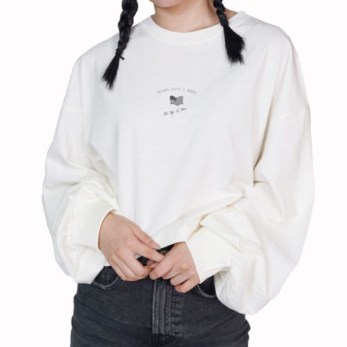 【spiritoso】アメリカンフラッグクロップドロンT