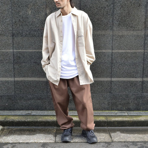【MODISH GAZE】ネオンロゴ バックプリント ビッグシルエット 長袖シャツ