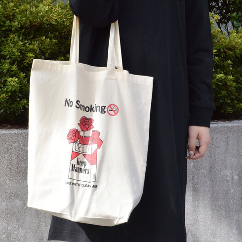 【MODISH GAZE】プリント トートBAG(ガール線画＆タバコ薔薇)