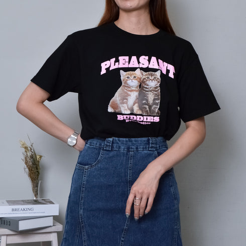 【MODISH GAZE】CATプリントアニマルTシャツ