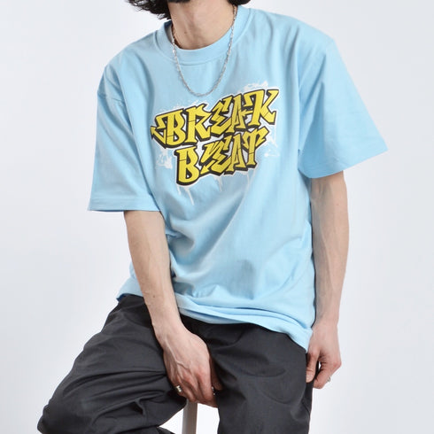【MODISH GAZE】7.4スーパーヘビーオンス 発泡プリント グラフィック半袖Tシャツ　BREAK BEAT