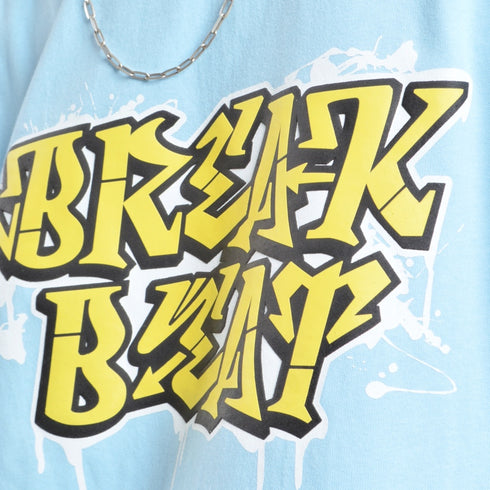 【MODISH GAZE】7.4スーパーヘビーオンス 発泡プリント グラフィック半袖Tシャツ　BREAK BEAT