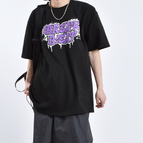 【MODISH GAZE】7.4スーパーヘビーオンス 発泡プリント グラフィック半袖Tシャツ　BREAK BEAT