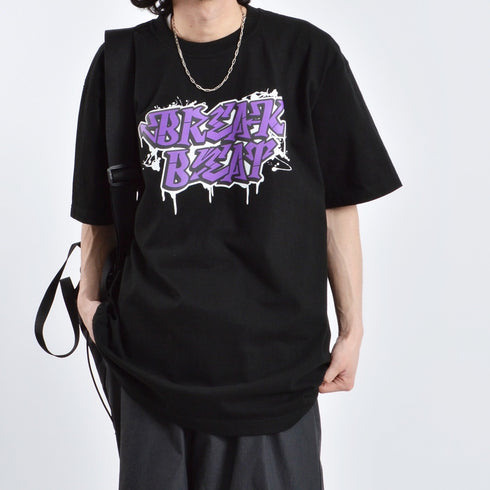【MODISH GAZE】7.4スーパーヘビーオンス 発泡プリント グラフィック半袖Tシャツ　BREAK BEAT