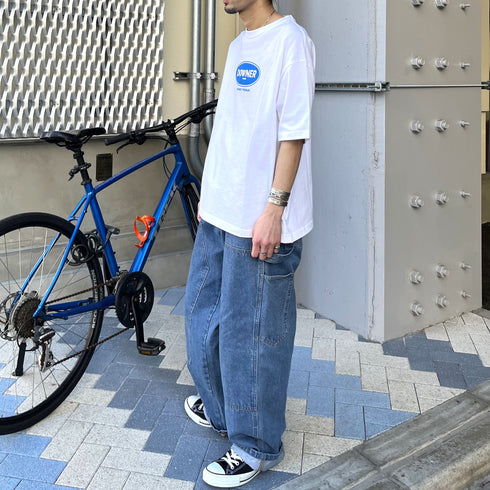 【RGY】DOWNER オーバルロゴ ビッグシルエットTシャツ