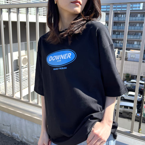 【RGY】DOWNER オーバルロゴ ビッグシルエットTシャツ