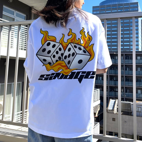 【RGY】ダイス両面プリント ビッグシルエットTシャツ