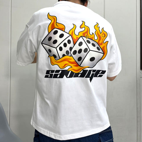 【RGY】ダイス両面プリント ビッグシルエットTシャツ