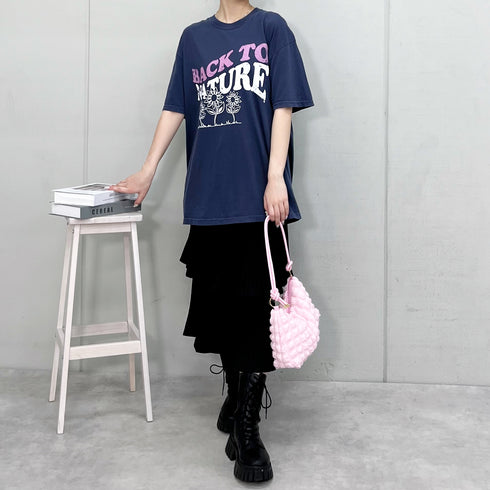 BACK TO NATURE ピグメント加工 ビッグシルエットTシャツ