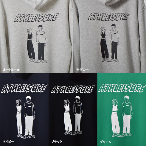 【MODISH GAZE】カップルイラスト裏毛フーディ（ATHLEISURE）