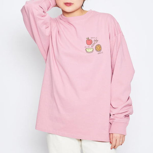 【spiritoso】韓国系フルーツブリントＴシャツ フルーツ柄