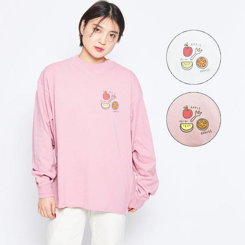 【spiritoso】韓国系フルーツブリントＴシャツ フルーツ柄