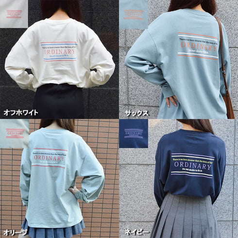 【spiritoso】ORDINARYプリントＴシャツ