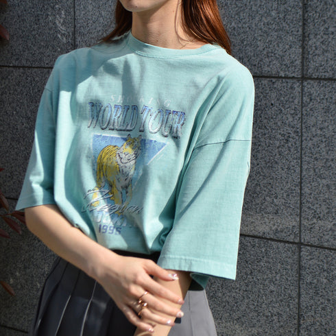 【spiritoso】World TourタイガープリントＴシャツ