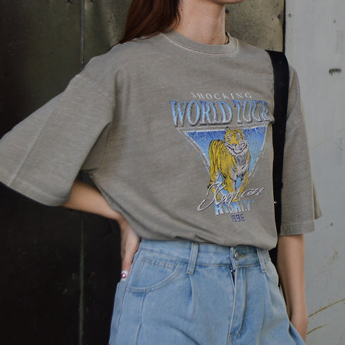 【spiritoso】World TourタイガープリントＴシャツ