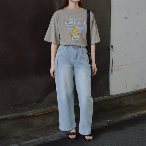 【spiritoso】World TourタイガープリントＴシャツ