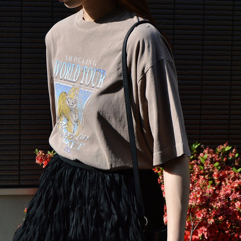 【spiritoso】World TourタイガープリントＴシャツ