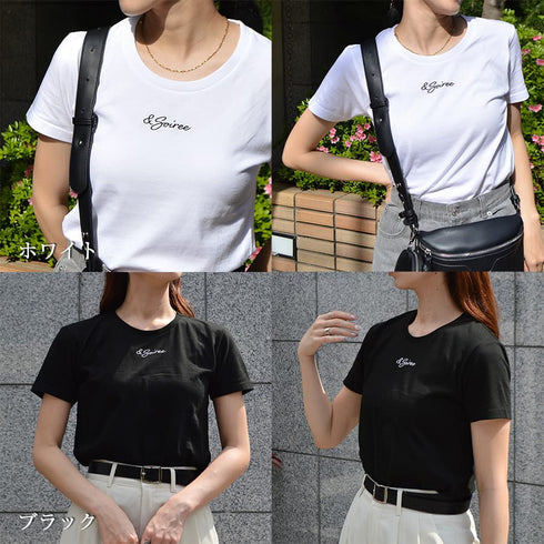 【＆soiree】＆soiree刺繍Tシャツ