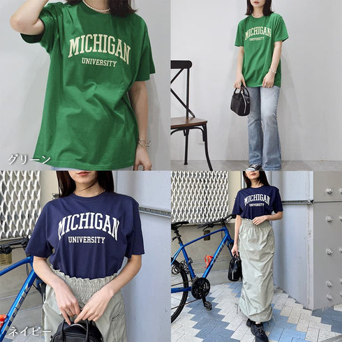 【spiritoso】MICHIGAN カレッジTシャツ