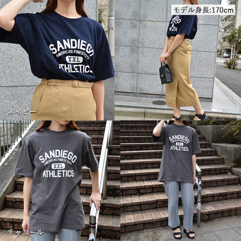 【spiritoso】SANDIEGOカレッジプリントＴシャツ