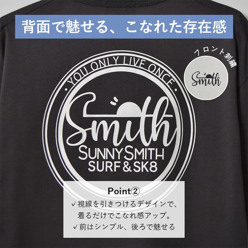 【SUNNY SMITH】 バックサークルロゴプリントTシャツ