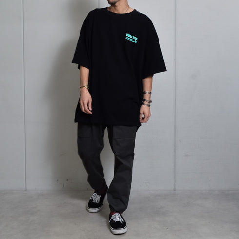【DOUBLESTEAL】接触冷感・UVカット USAコットンビックサイズロゴプリント半袖Tシャツ