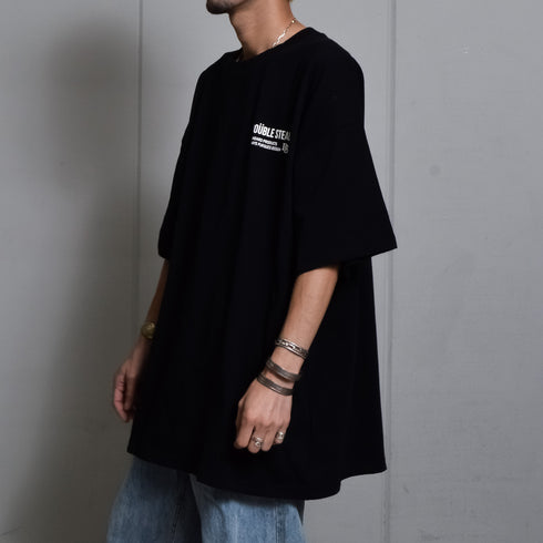 【DOUBLESTEAL】接触冷感・UVカット USAコットンビックサイズロゴプリント半袖Tシャツ
