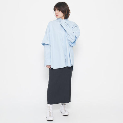 ANGLAN Wide Layered Oxford Shirt アングラン ワイドレイヤードシャツ