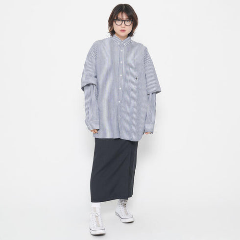 ANGLAN Wide Layered Oxford Shirt アングラン ワイドレイヤードシャツ
