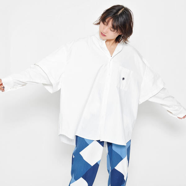 ANGLAN Wide Layered Oxford Shirt アングラン ワイドレイヤードシャツ